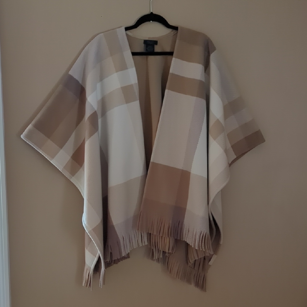 RACHEL Rachel Roy Cream Textured Poncho